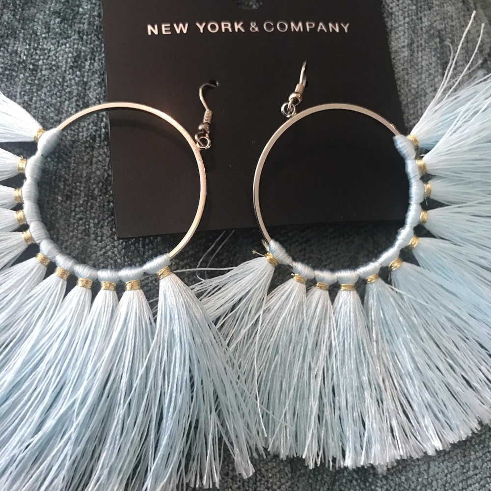 Silver & Blue earrings w/gold accents